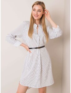 Fashionhunters Lady's white dress with stripes