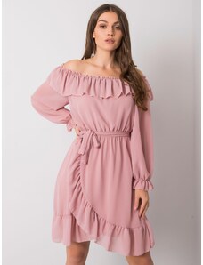Fashionhunters OCH BELLA Ροζ φόρεμα με μακριά μανίκια