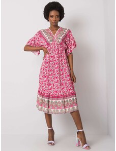 Fashionhunters Ροζ φόρεμα με στάμπα