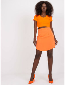 Fashionhunters Πορτοκαλί απλή μίνι φούστα για γυναίκες RUE PARIS