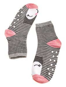 Αντιολισθητικές κάλτσες κοριτσιών Shelvt γκρι πιγκουίνοι