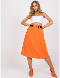 Fashionhunters Πορτοκαλί κομψή τραπεζοειδής φούστα