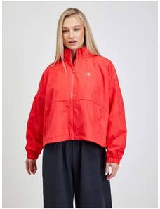 Κόκκινο Γυναικείο Φαρδύ Μπουφάν με Calvin Klein Jeans Prints - Γυναικεία