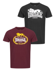 Ανδρικό t-shirt 2pack Lonsdale 117433-Black/Oxblood