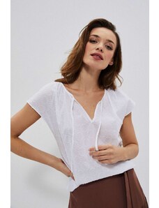 Moodo Μπλούζα βαμβακερό πουκάμισο - λευκό
