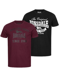 Ανδρικό μπλουζάκι Lonsdale 115086-Black/Oxblood