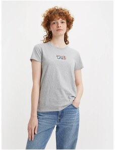 Levi's Γκρι Γυναικείο Ανοπτημένο T-Shirt Levi's 501 - Γυναικεία