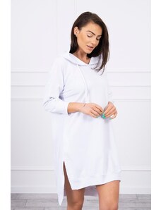 Kesi Φόρεμα με κουκούλα και μακρύτερη πλάτη λευκό