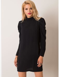 Fashionhunters RUE PARIS Μαύρο φόρεμα με μακριά μανίκια