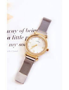 Kesi Γυναικείο ρολόι Giorgio &; Dario με μαγνητικό βραχιόλι ασημί-χρυσό