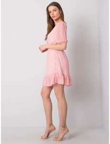 Fashionhunters SUBLEVEL Ροζ φόρεμα με πουά