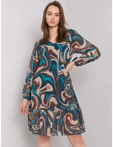 Fashionhunters Θαλασσινό φόρεμα με σούφρα Burano