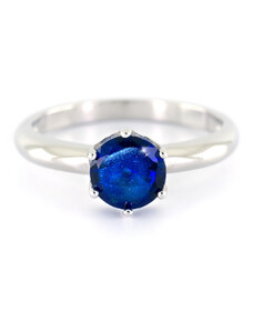 Bijou Box Ασημένιο Μονόπετρο δαχτυλίδι με μπλε ζιργκόν ασήμι 925 TINIA