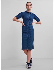 Blue Denim Shirt Dress Pieces Vaya - Γυναικεία