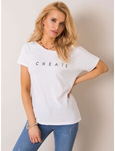Fashionhunters RUE PARIS Λευκό T-shirt με λαιμόκοψη στην πλάτη