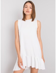 Fashionhunters RUE PARIS Γυναικείο λευκό φόρεμα με διακοσμητικά στοιχεία