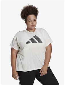 Cream Γυναικείο Ανοπτημένο T-Shirt adidas Performance - Γυναικεία