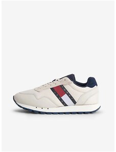 Tommy Hilfiger Beige Mens Δερμάτινα Sneakers Tommy Jeans - Ανδρικά