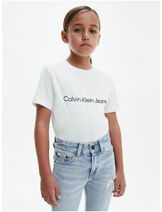 Λευκό T-shirt κοριτσιών Calvin Klein Jeans - Κορίτσια