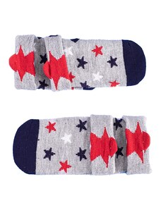 Shelvt Σετ από 2 ζευγάρια παιδικές κάλτσες Shelovet γκρι με αστέρια