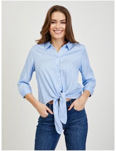 Γαλάζιο γυναικείο πουκάμισο με κόμπο ORSAY - Ladies