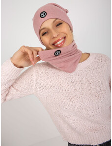 Fashionhunters Ανοιχτό ροζ γυναικείο καπέλο και καμινάδα
