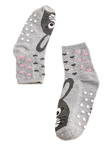 Αντιολισθητικές κάλτσες για κορίτσια Shelvt γκρι κουνελάκια