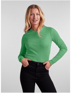 Πράσινο Γυναικείο Βασικό Μακρυμάνικο T-Shirt Pieces Hand - Γυναικεία