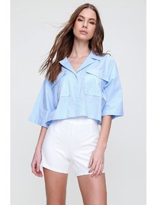 Trend Alaçatı Stili Shirt - Μπλε - Κανονική εφαρμογή