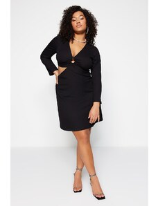 Trendyol Curve Plus Size Φόρεμα - Μαύρο - Σκέιτερ