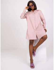 Fashionhunters Σκονισμένο ροζ γυναικείο πουκάμισο με διακοσμητικά κουμπιά Noelle