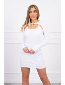 Kesi Εφαρμοστό φόρεμα - rib λευκό
