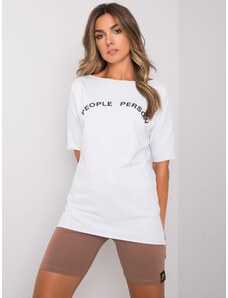 Fashionhunters Γυναικεία λευκή βαμβακερή μπλούζα με επιγραφή