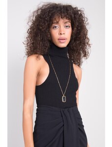 Fashionhunters Μαύρο γυναικείο πουλόβερ με ζιβάγκο BSL