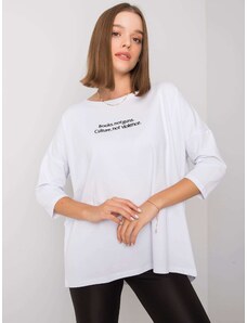 Fashionhunters Γυναικεία λευκή μπλούζα με επιγραφή