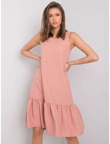 Fashionhunters Dusty pink dress with frills by Jossie RUE PARIS