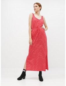 Κόκκινο ριγέ βασικό μάξι φόρεμα με κουμπιά και σχισμές VERO MODA Daina