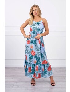 Kesi Φόρεμα με μοτίβο φύλλων κυανού χρώματος