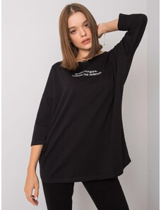 Fashionhunters Μαύρη γυναικεία μπλούζα με επιγραφή