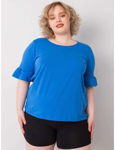 Fashionhunters Σκούρο μπλε oversized μπλούζα με διακοσμητικά μανίκια