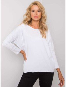 Fashionhunters Γυναικεία λευκή βαμβακερή μπλούζα