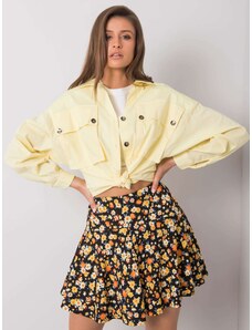Fashionhunters Κίτρινο πουκάμισο με τσέπες Elora RUE PARIS