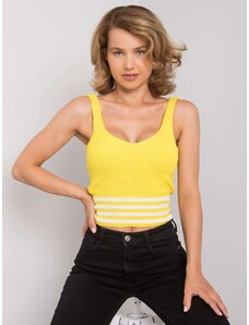 Fashionhunters Γυναικεία κίτρινη πλεκτή μπλούζα
