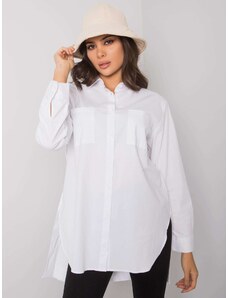 Fashionhunters Λευκό βαμβακερό πουκάμισο