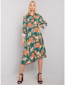 Fashionhunters Φόρεμα με πράσινα σχέδια