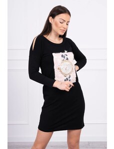 Kesi Φόρεμα με 3D γραφικά με μαργαριτάρια μαύρο