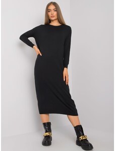 Fashionhunters OCH BELLA Μαύρο πλεκτό φόρεμα με μακριά μανίκια