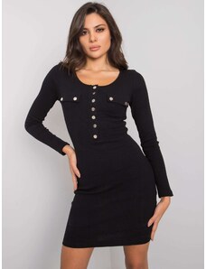 Fashionhunters RUE PARIS Εφαρμοστό φόρεμα μαύρης κυρίας