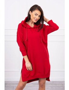 Kesi Φόρεμα με κουκούλα και μακρύτερη πλάτη κόκκινο