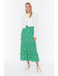 Trendyol Πράσινη φλοράλ φούστα με σχέδια